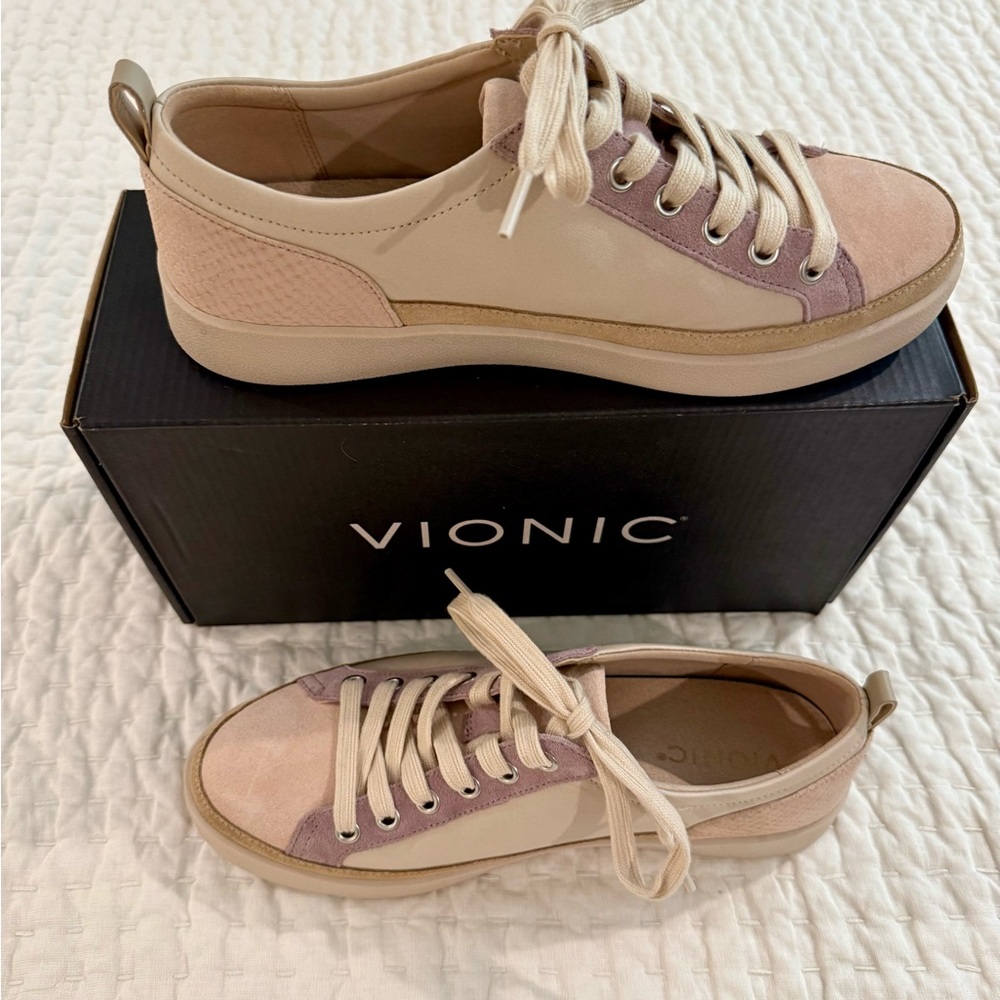 Vionic Women's Beige and Mauve Sneakers